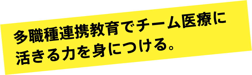 多職種連携教育でチーム医療に活きる力を身につける。