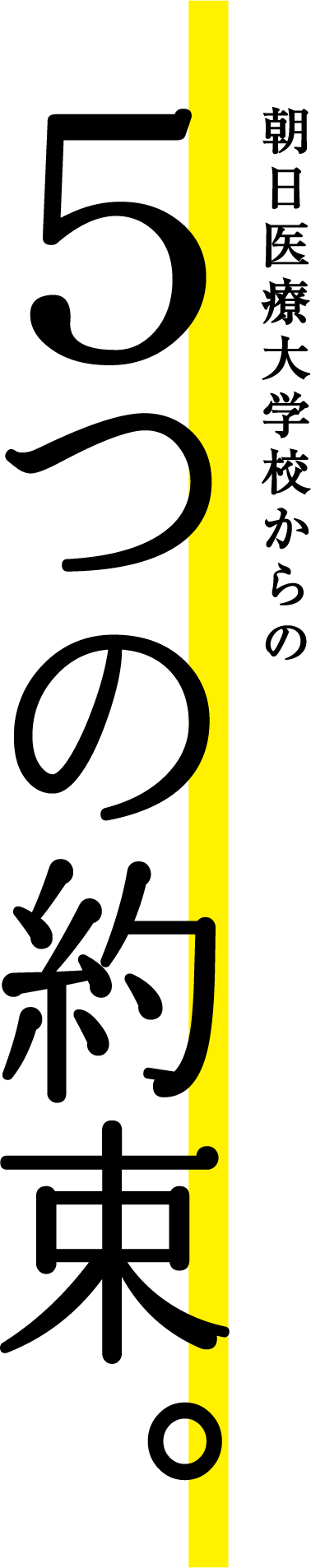 朝日医療大学校からの５つの約束。